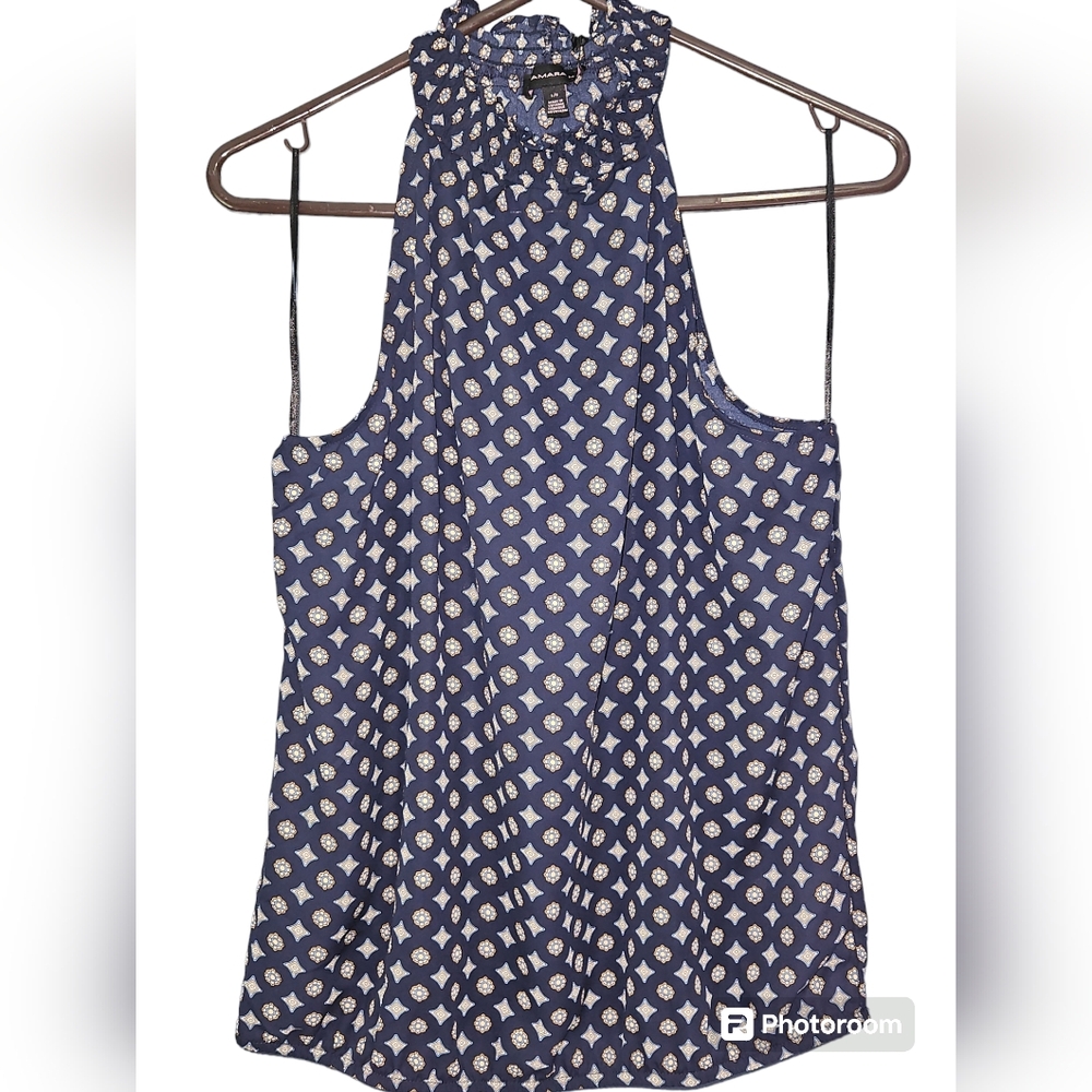 Tamara H NWT women's L halter top, blue - Picture 2 of 5